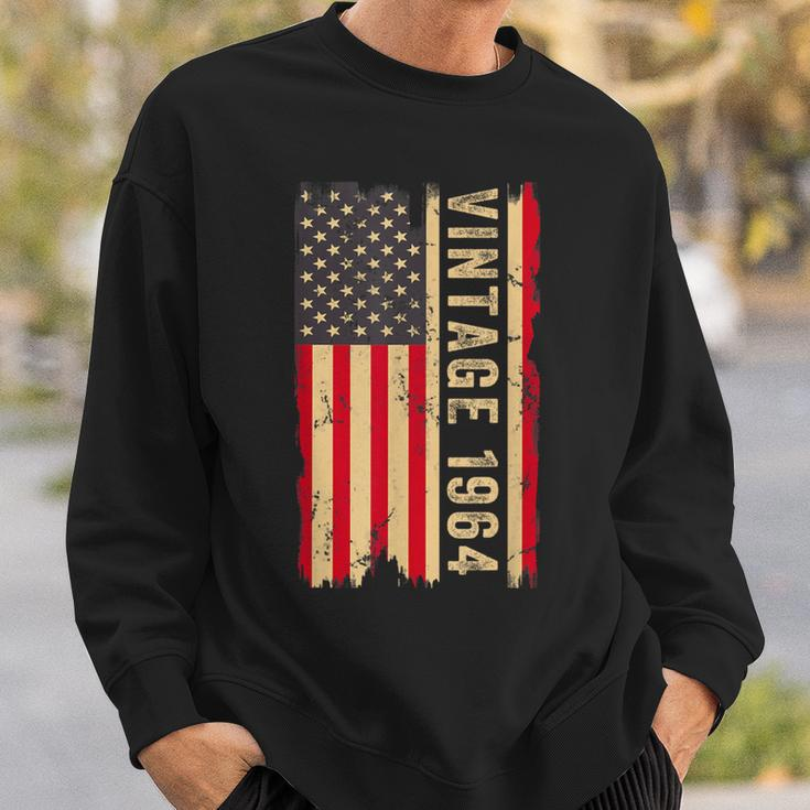 Vintage 1964 60Th Birthday 60 Years Old American Flag Sweatshirt Gifts for Him