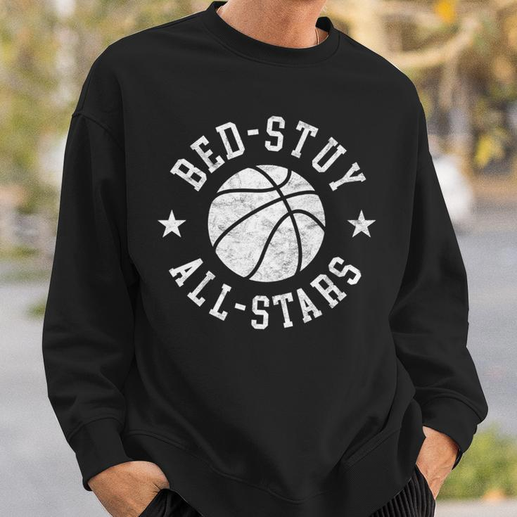 Vintage Bed-Stuy All-Stars Retro Distressed 80S Basketball Sweatshirt Gifts for Him
