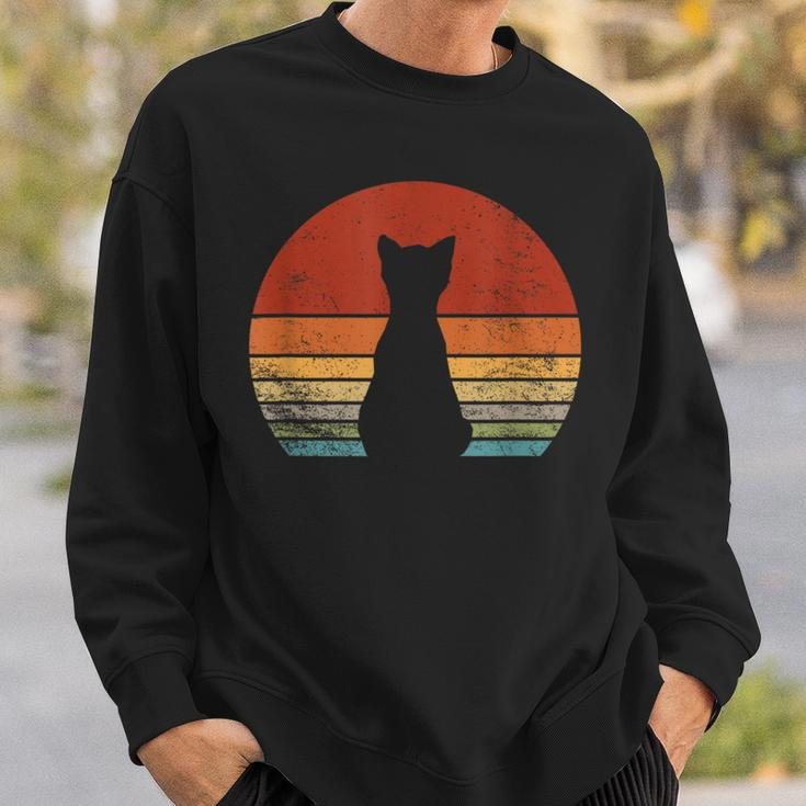Vintage Cat Lover Retro Style Black Kitty Cats Sweatshirt Gifts for Him