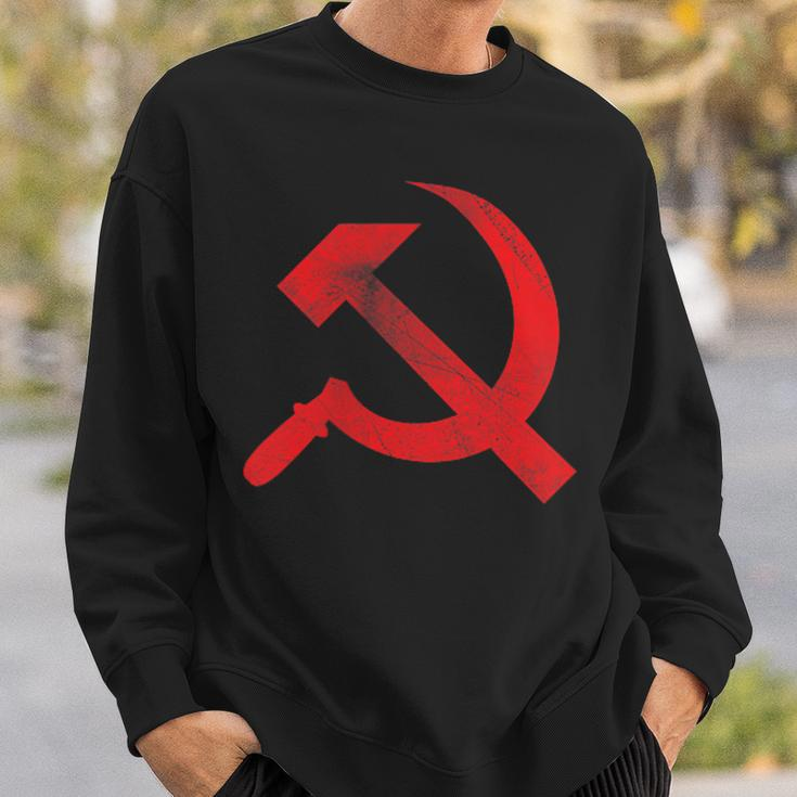 Vintage Cccp Ussr Hammer Sickle Flag Soviet Distressed Sweatshirt Geschenke für Ihn