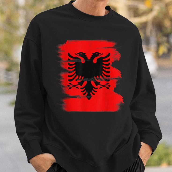 Vintage Distressed Albania Country Albanian Flag Sweatshirt Gifts for Him