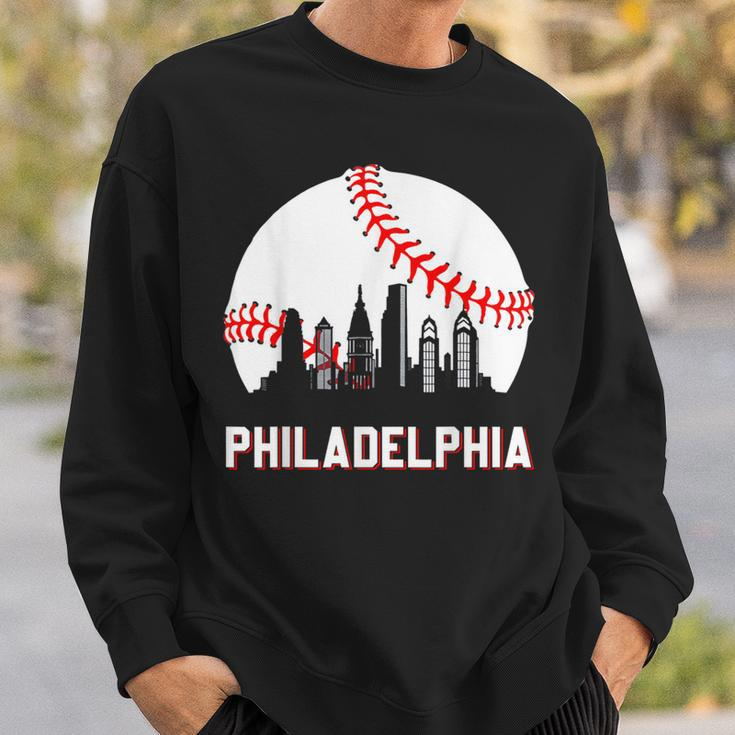 Vintage Distressed Philly Baseball Lovers Sweatshirt Gifts for Him