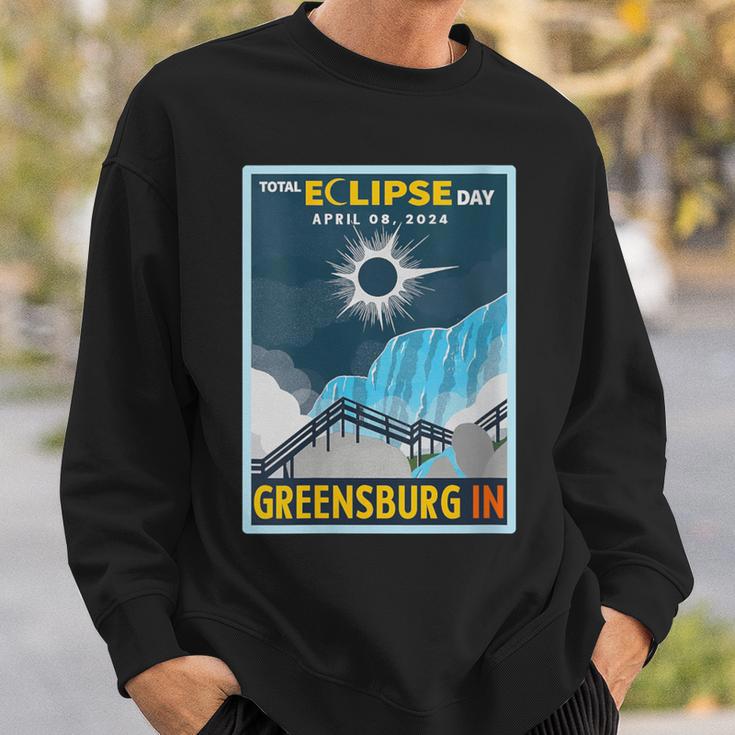 Vintage Greensburg Indiana In Total Solar Eclipse 2024 Sweatshirt