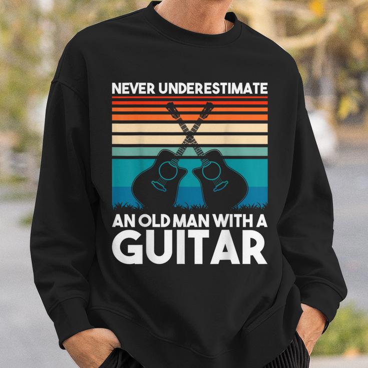 Vintage Guitar Never Underestimate An Old Man With A Guitar Sweatshirt Gifts for Him