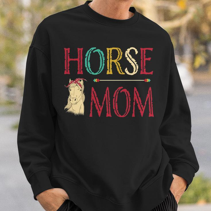 Vintage Horse Graphic Equestrian Mom Cute Horse Riding Sweatshirt Gifts for Him