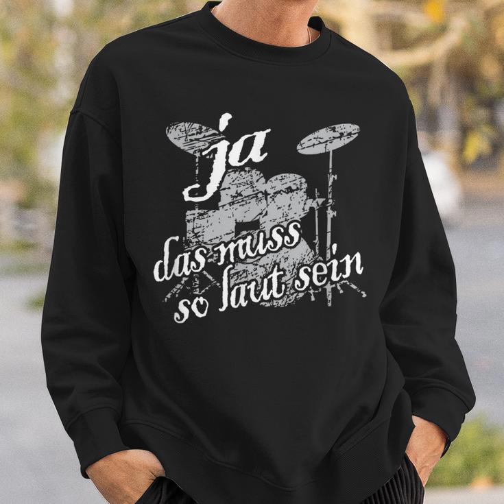 Vintage Percussion Drummer Drumset Das Muss So Lauten Sweatshirt Geschenke für Ihn