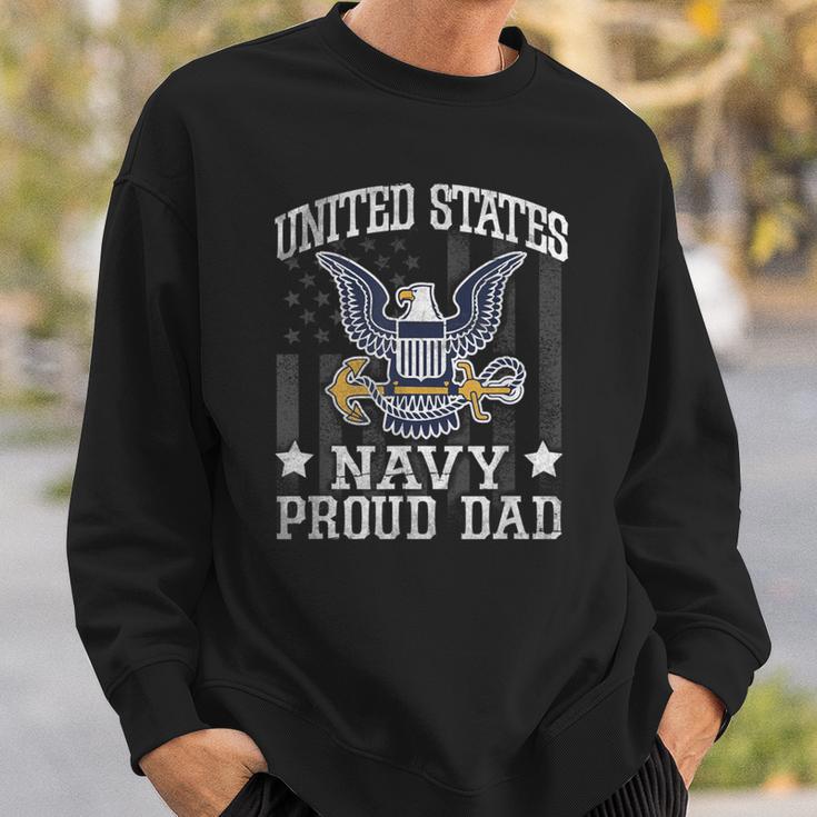 Vintage Proud Dad Us NavyUnited States Navy Sweatshirt Gifts for Him