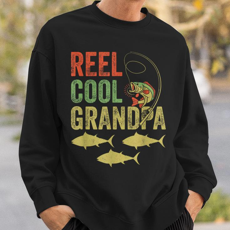Vintage Reel Cool Grandpa Father's Day Grandfather Fishing Sweatshirt Gifts for Him