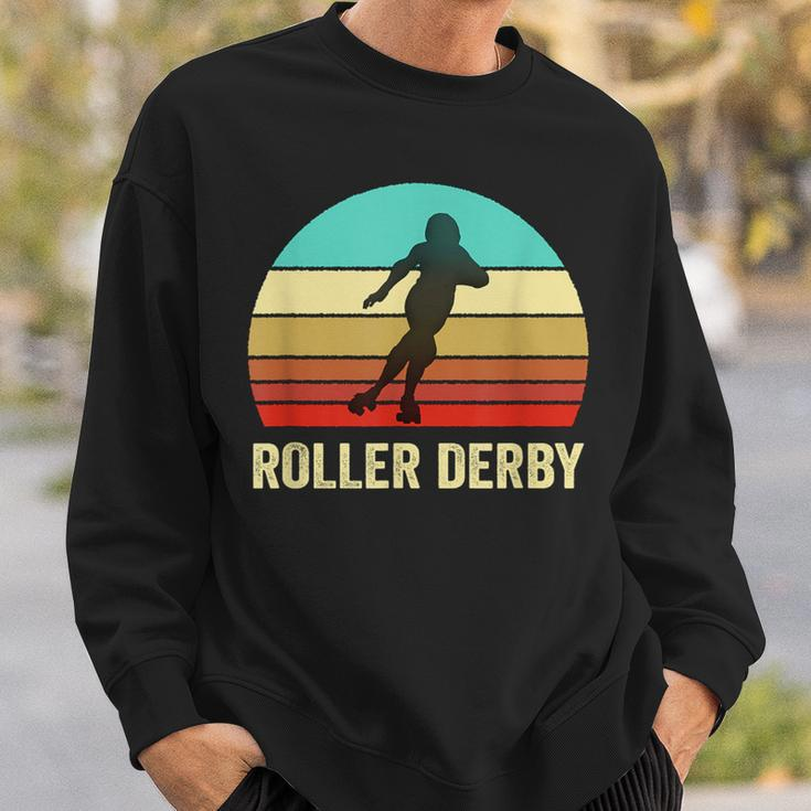 Vintage Retro Style Sunset Roller Derby Sweatshirt Gifts for Him