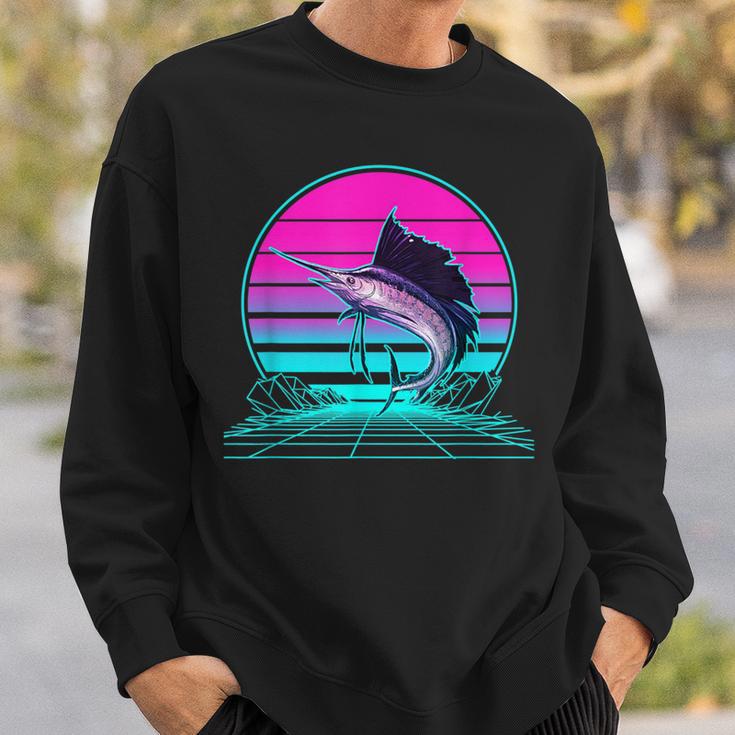 Vintage Retro Sunset Marlin Sweatshirt Geschenke für Ihn