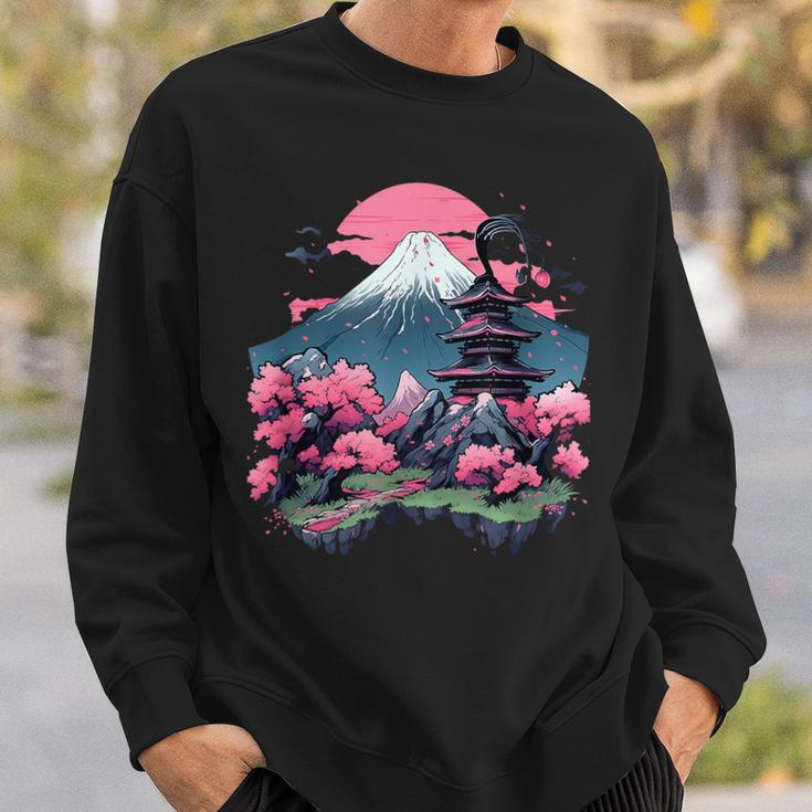 Vintage Sakura Garden Cherry Blossom Japanese Sweatshirt Geschenke für Ihn