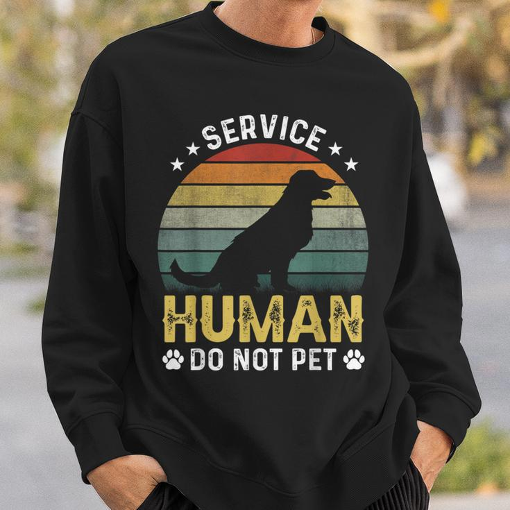Vintage Service-Human Do Not Pet Dog Lover Sweatshirt Gifts for Him