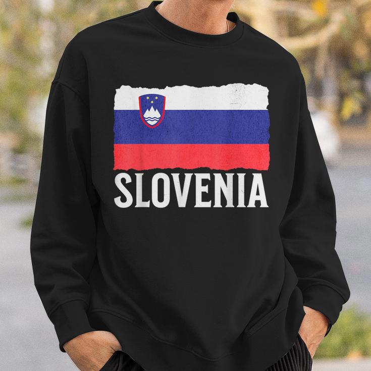 Vintage Slowenien Slowenien Flagge Slowenien Pride Herren Damen Sweatshirt Geschenke für Ihn