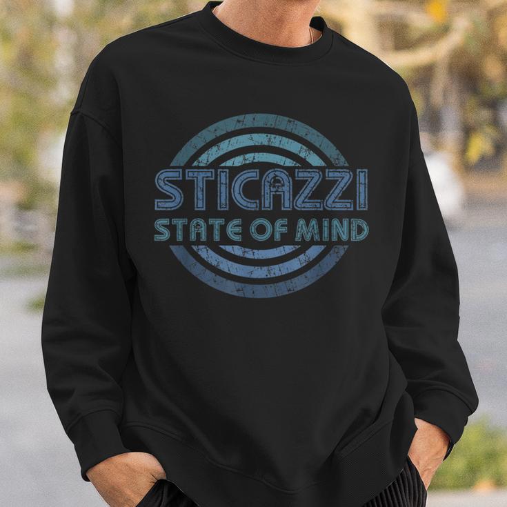 Vintage Sticazzi State Of Mind Blue Retro 70S Sweatshirt Gifts for Him