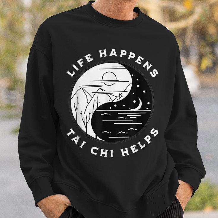 Vintage Tai Chi Life Happens Tai Chi Helps Day Night Sweatshirt Gifts for Him