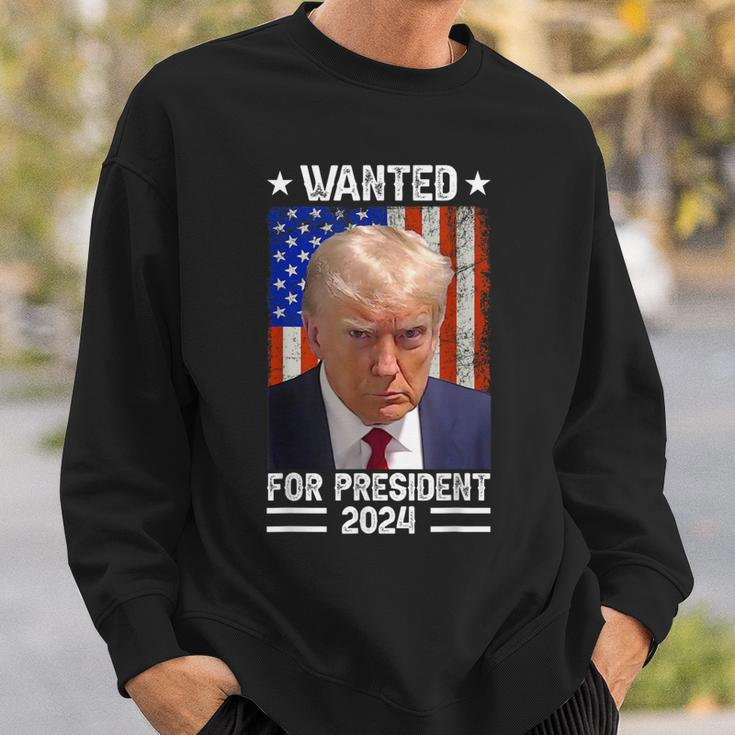 Vintage Usa Flag Wanted For President 2024 Trump Hot Sweatshirt Gifts for Him