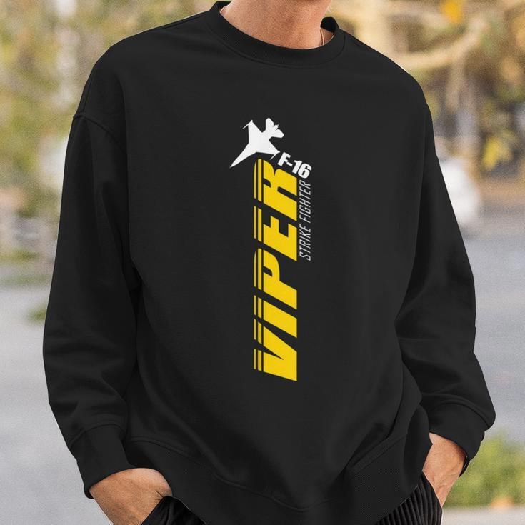 Viper Kampfjet Motiv Sweatshirt für Herren in Schwarz, Luftfahrt Design Geschenke für Ihn