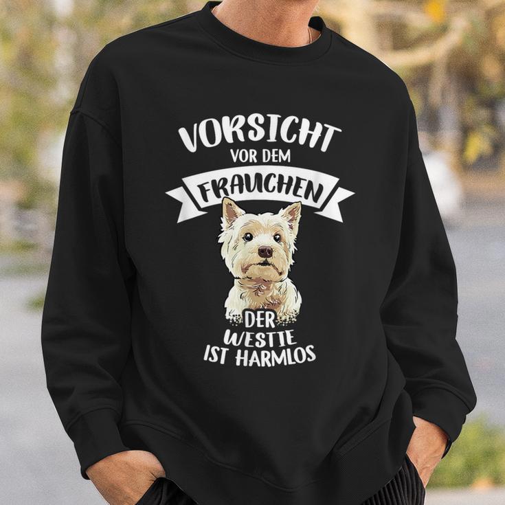 Vorsichtor Dem Frauchen Der Westie Ist Harmlos Gassi Sweatshirt Geschenke für Ihn