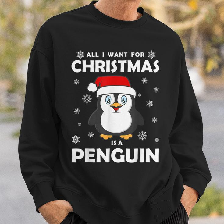 All I Want For Christmas Is A Penguin Merry Christmas Xmas Sweatshirt Gifts for Him