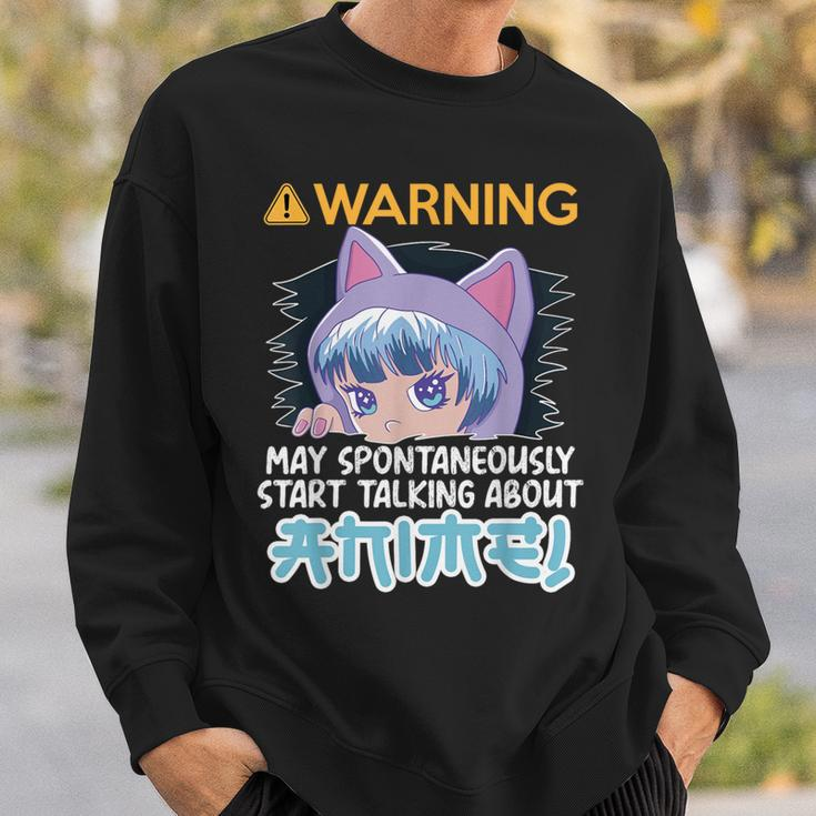 Warning May Spontaneously Talk About Anime N Manga Girl Sweatshirt Gifts for Him