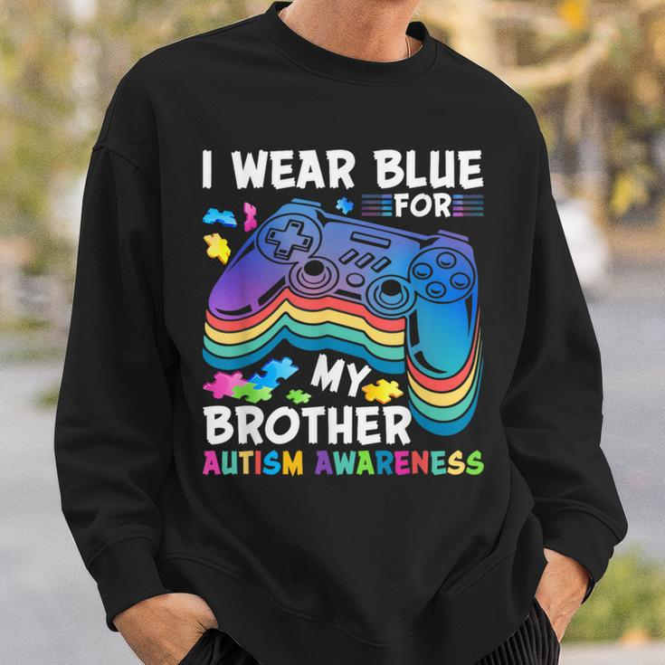 I Wear-Blue For My Brother Autism Awareness Boys Video Game Sweatshirt Gifts for Him