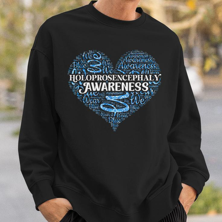 We Wear Blue For Holoprosencephaly Awareness Support Quote Sweatshirt Gifts for Him