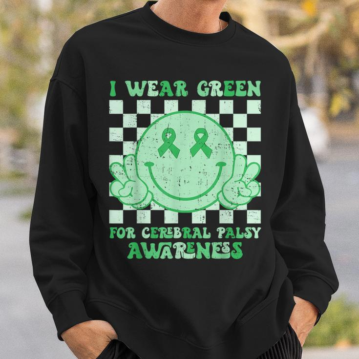 I Wear Green For Cerebral Palsy Awareness Green Ribbon Sweatshirt Gifts for Him