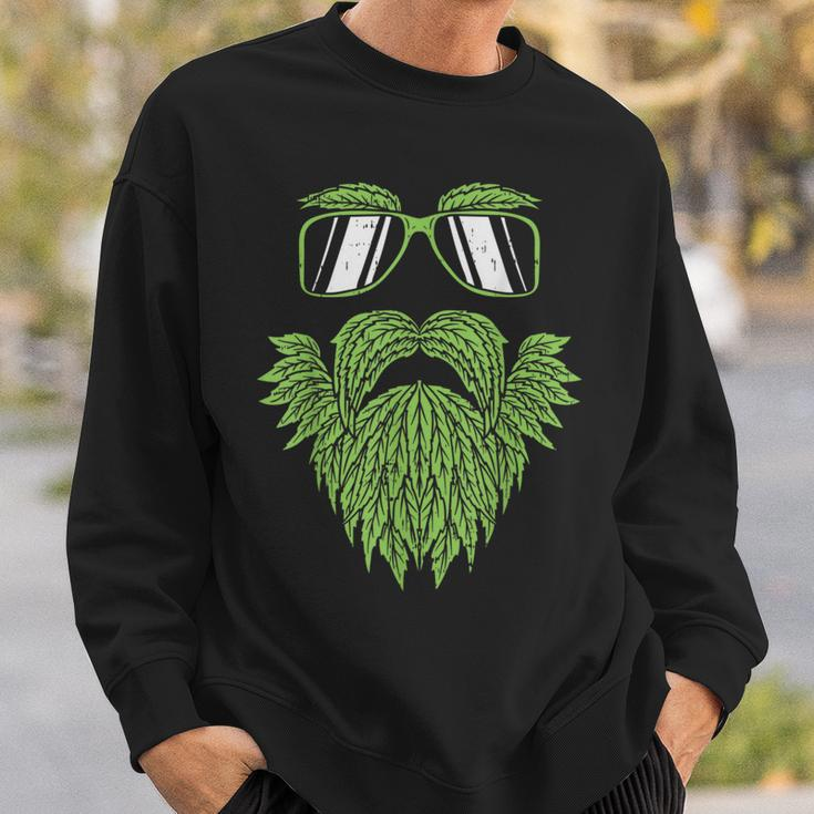 Weed Beard Face Marijuana Cannabis Irish Hipster Sweatshirt Gifts for Him