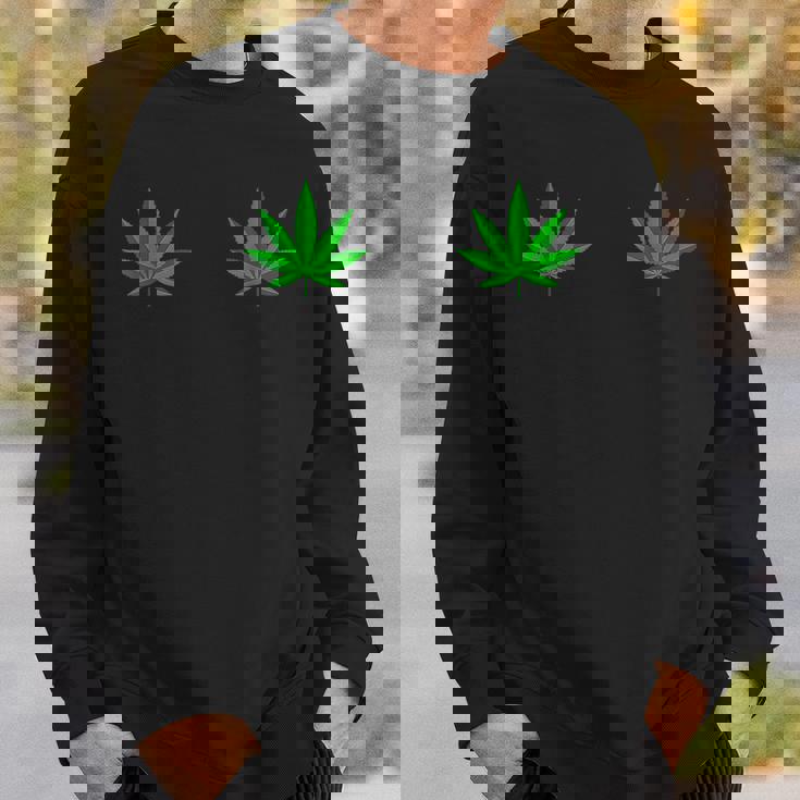 Weed Green Boobs Cannabis Stoner 420 Marijuana Woman Sweatshirt Gifts for Him