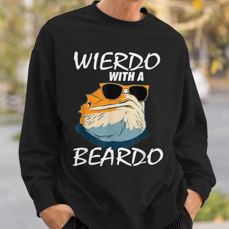 Weirdo With A Beardo Bearded Dragon Beardie Lover Sweatshirt Gifts for Him