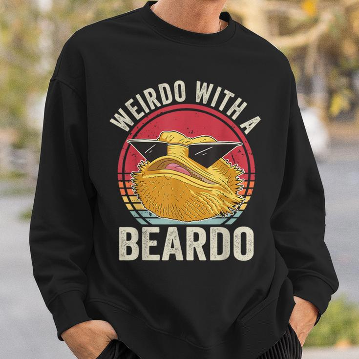 Weirdo With A Beardo Bearded Dragon Owner Lizard Lover Sweatshirt Gifts for Him