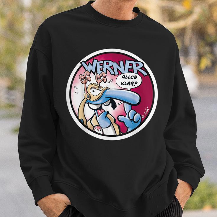 Werner - Alles klar? Comic-Design Herren Sweatshirt in Schwarz, Lustiges Motiv Geschenke für Ihn