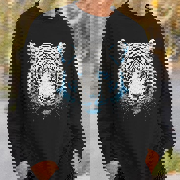 White Tiger Blue Eyes Wild Cat Animal Sweatshirt Gifts for Him