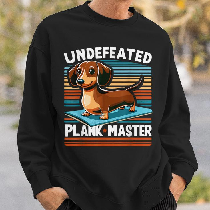 Wiener Dog Sports Lover Undefeated Plank Master Dachshund Sweatshirt Gifts for Him