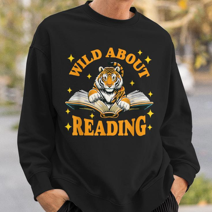Wild About Reading Tiger For Teachers & Students Sweatshirt Gifts for Him