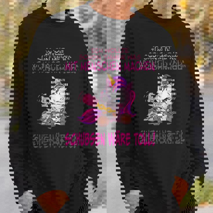 Witziges Einhorn Sweatshirt: Toll Menschenschubsen, Ideal für Einhornfans Geschenke für Ihn
