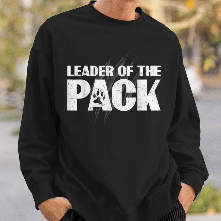 Wolf Pack Leader Of The Pack Paw Print Sweatshirt Gifts for Him