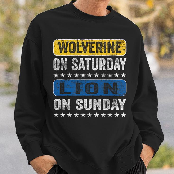 Wolverine On Saturday Lion On Sunday Detroit Sweatshirt Gifts for Him