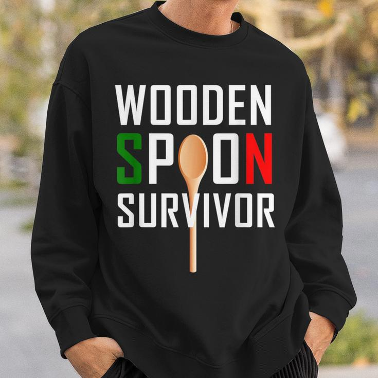 Wooden Spoon Survivor Italian Joke Sweatshirt Gifts for Him