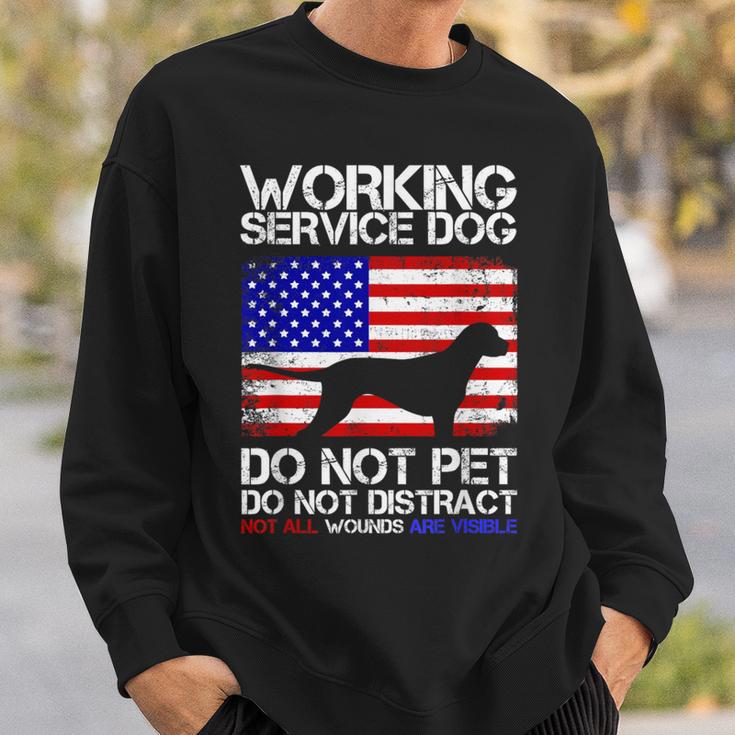 Working Service Dog Assistant Support Ptsd Veteran Sweatshirt Gifts for Him