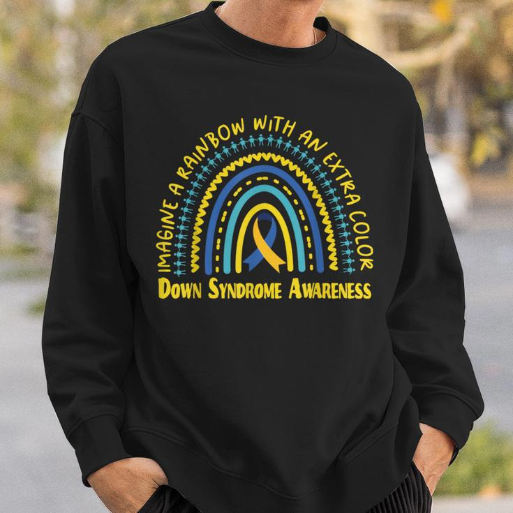 World Down Syndrome Day Awareness National T21 Month Rainbow Sweatshirt Gifts for Him