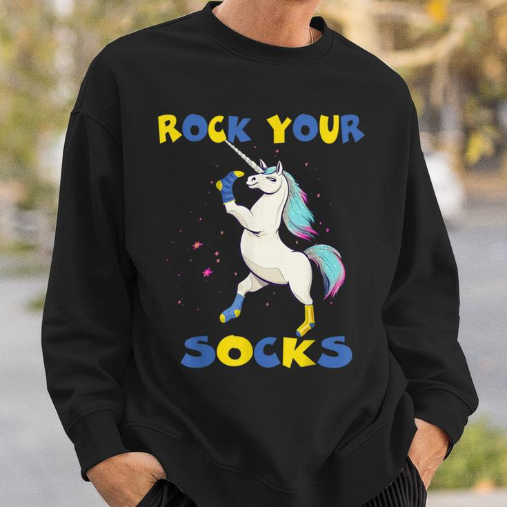 World Down Syndrome Day Rock Your Socks Unicorn Sweatshirt Gifts for Him