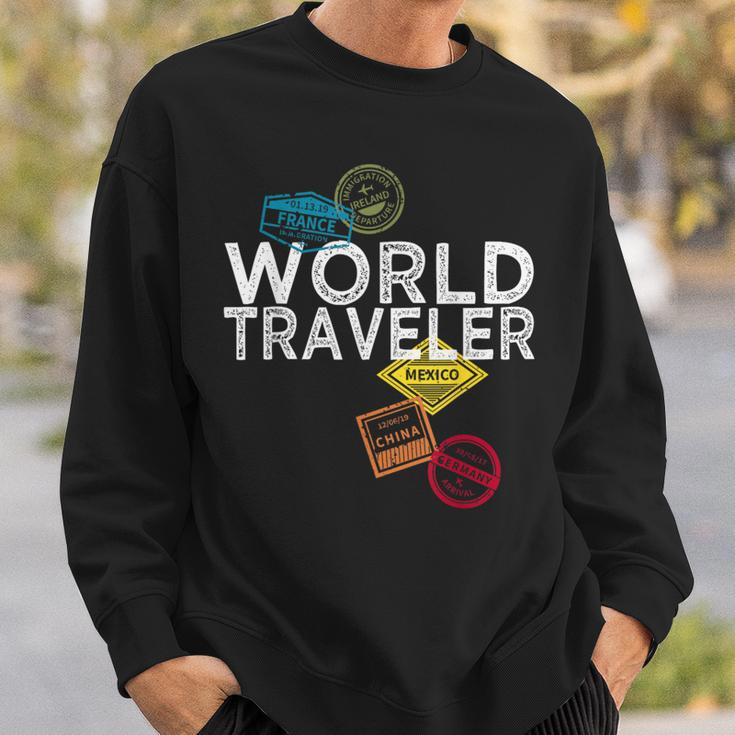World Traveler Passport Stamp For And Women Sweatshirt Gifts for Him