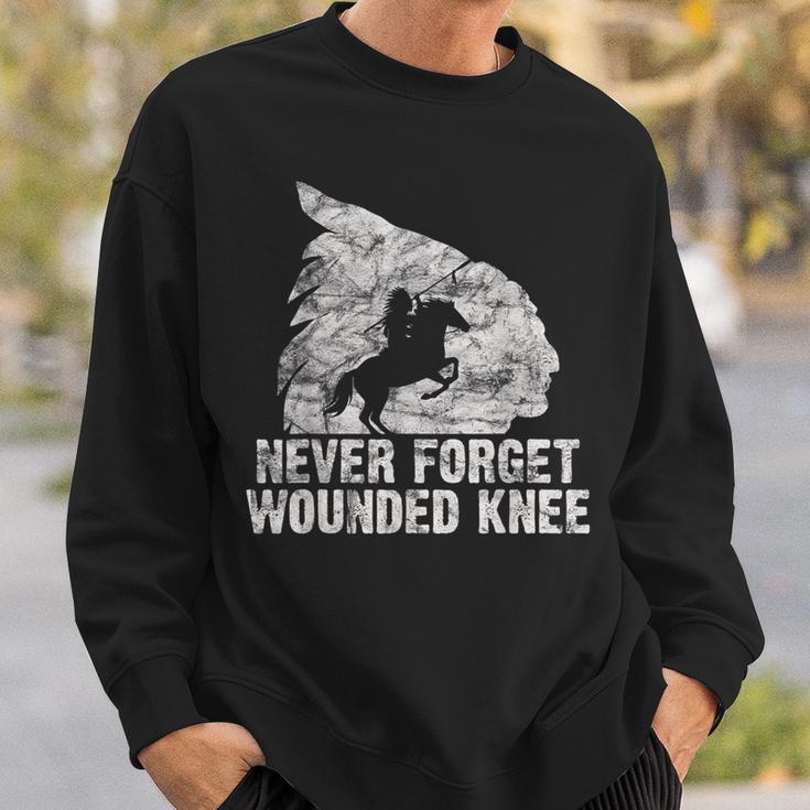 Wounded Knee Native American Lakota Tribe Chief Vintage Sweatshirt Gifts for Him