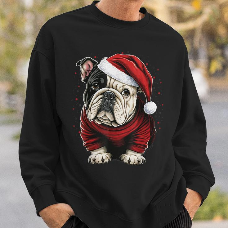Xmas Bulldog Santa On Christmas Bulldog Sweatshirt Gifts for Him
