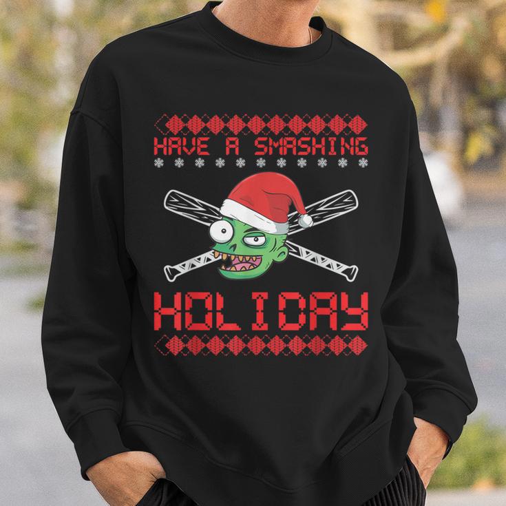 Xmas Ugly Zombie Baseball Chistmas Sweatshirt Gifts for Him