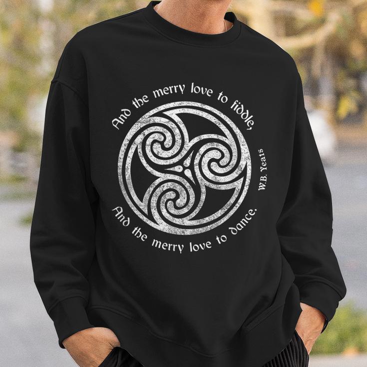 Yeats Poet Irish Poem Celtic Knot Spiral Sweatshirt Gifts for Him