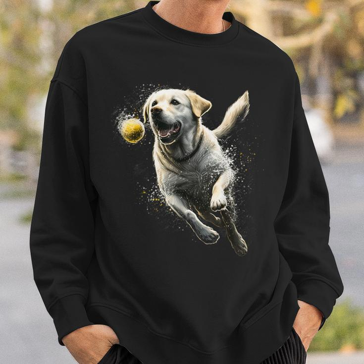 Yellow Labrador Retriever Chasing A Ball Labrador Retriever Sweatshirt Gifts for Him