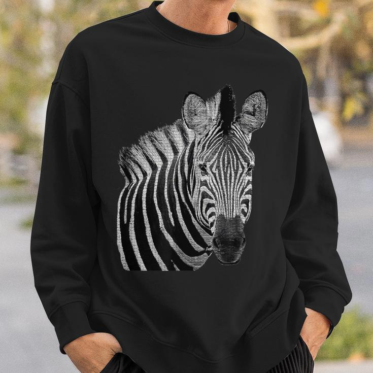 Zebra Face Wildlife Animal African Safari Wild EyesSweatshirt Gifts for Him