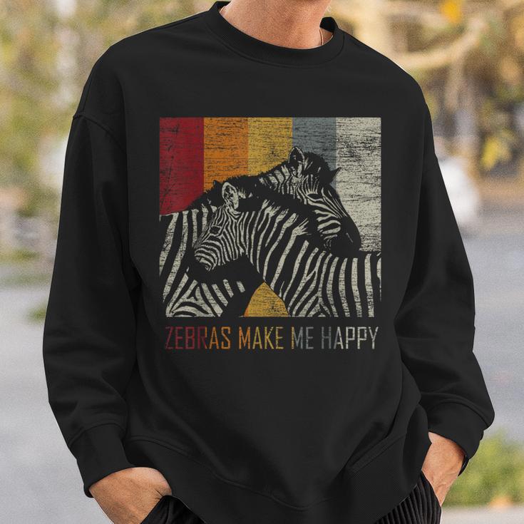 Zebras Mache Mich Glücklich Zebra Sweatshirt Geschenke für Ihn